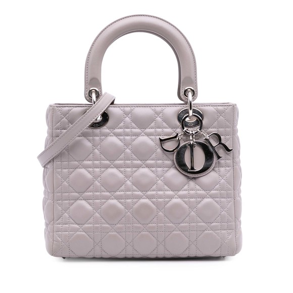 Pre-Loved Dior Medium Lambskin Cannage Lady Dior - Picture 1 of 12